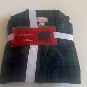 Flannel Pajamas Womens Large Green Plaid
